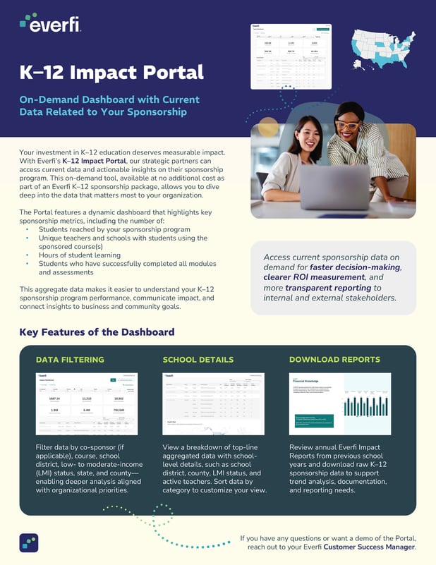 K–12 Impact Portal One-Pager